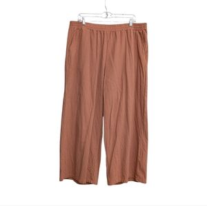 Lightweight Elastic Waistband Camel Wide Leg Pants 3XL